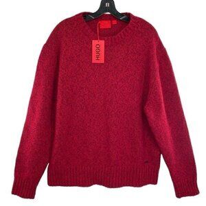 Hugo Boss Men’s Red Siove Wool Blend Crewneck Sweater New